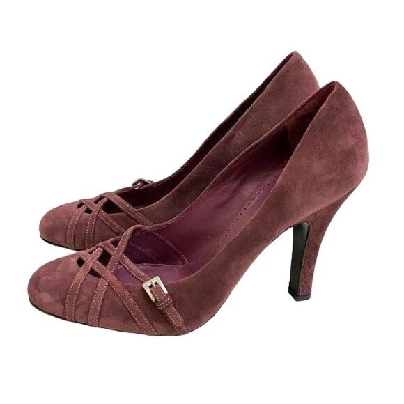 New Prada mauve suede buckle strap pumps size 38.5‎ - Picture 2 of 9